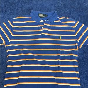 Polo by Ralph Lauren Blue and Orange Striped Shirt